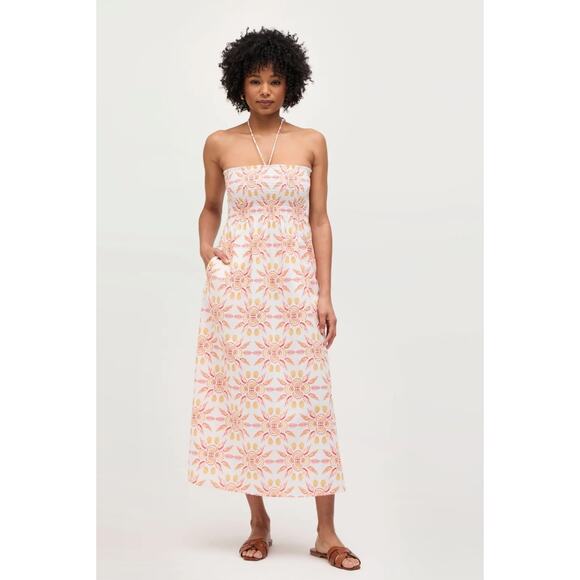 Hill House Home Lucy Nap Dress | Orange Shell Mosaic Cotton - Picture 1 of 3